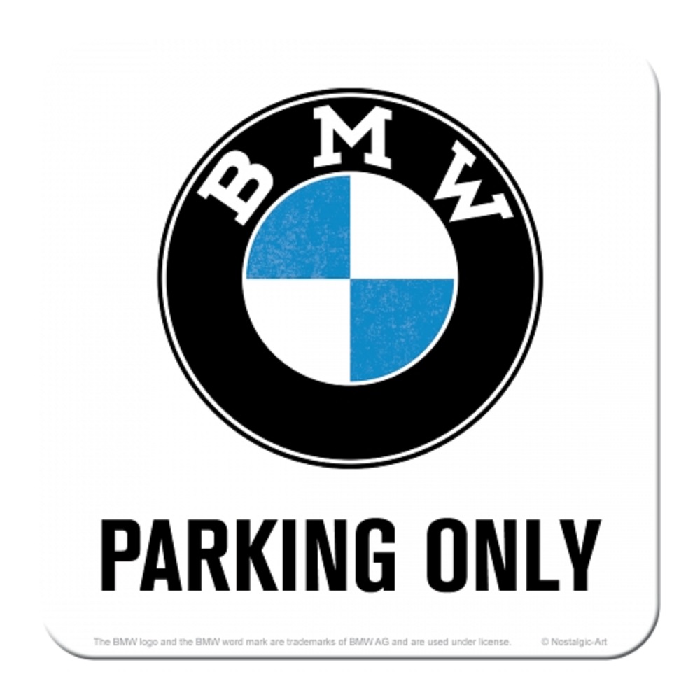 Nostalgic Metal Coaster BMW - Parking Only White