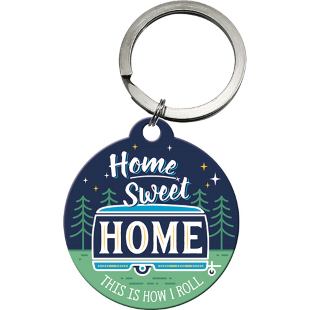 Nostalgic Key Chain Round Outdoor & Activities Home Sweet Home Camper