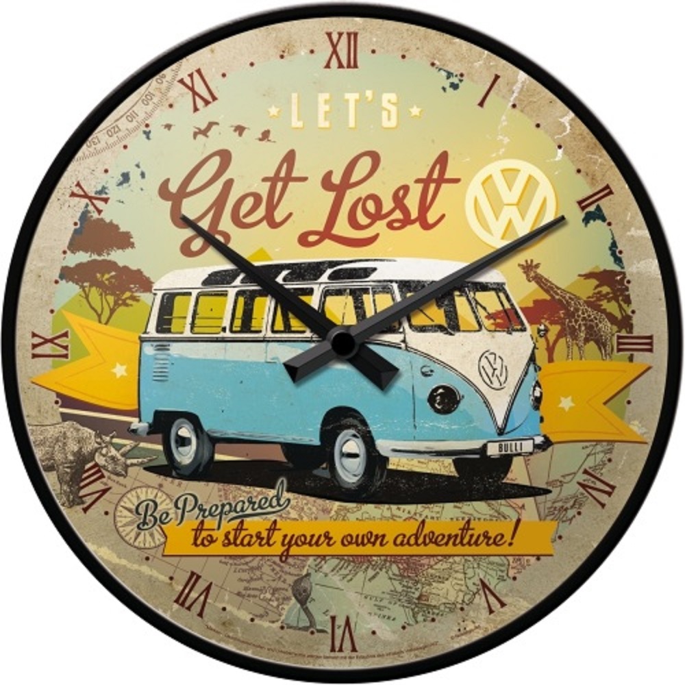 Nostalgic Wall Clock diam. 31cm VW Let's Get Lost