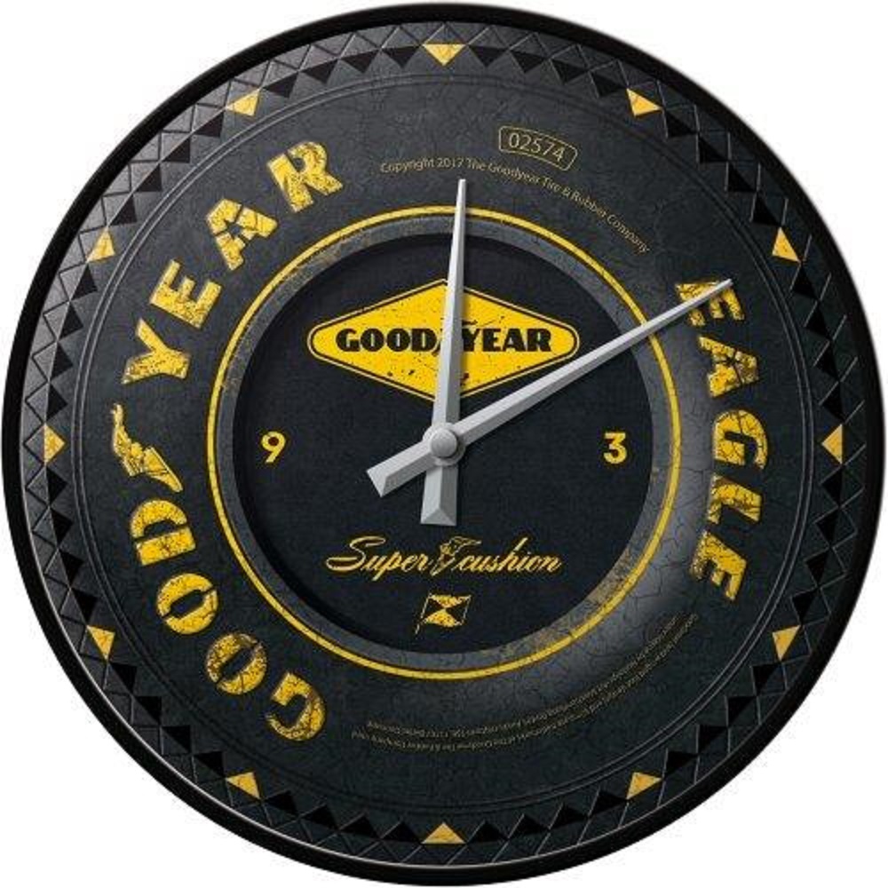 Nostalgic Wall Clock Goodyear Wheel