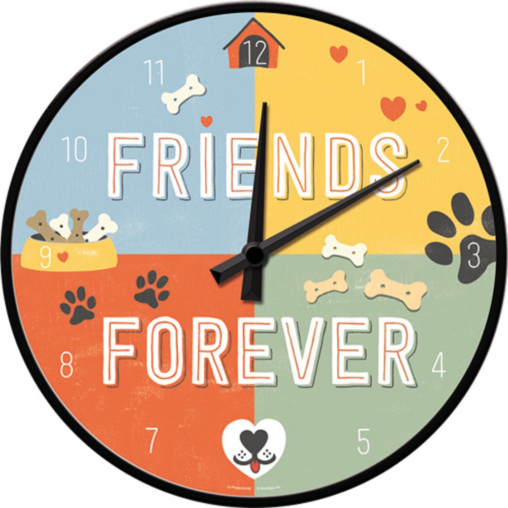 Nostalgic Wall Clock PfotenSchild - Friends Forever