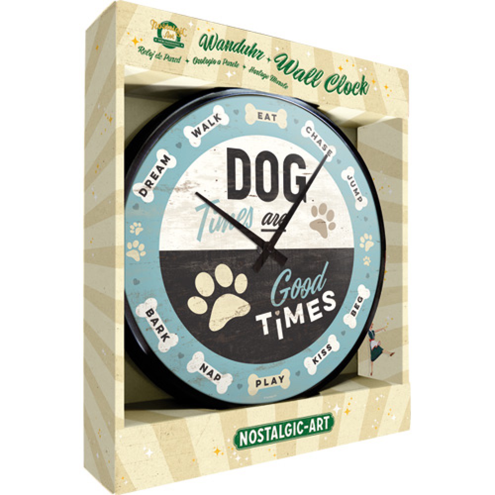 Nostalgic Wall Clock Dog Times