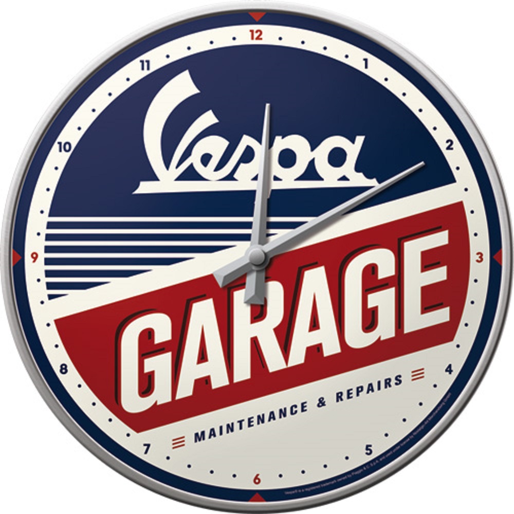 Nostalgic Wall Clock Vespa - Garage