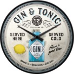 Nostalgic Ρολόι τοίχου Open Bar Gin & Tonic Served Here
