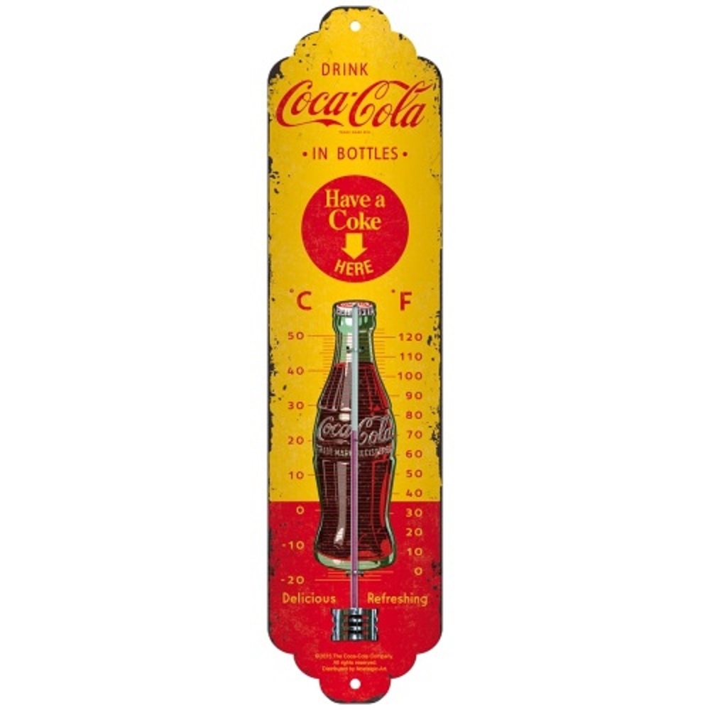 Nostalgic Θερμόμετρο "Coca-Cola - In Bottles Yellow"