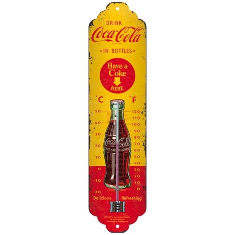 Nostalgic Θερμόμετρο 'Coca-Cola - In Bottles Yellow'