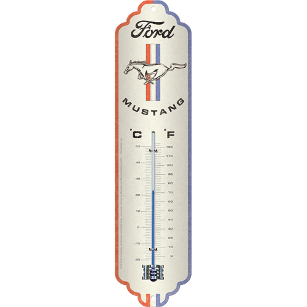 Nostalgic thermometer Ford Mustang - Horse & Stripes Logo