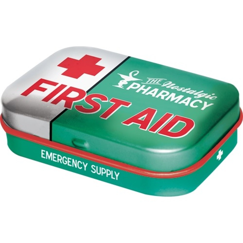 Nostalgic Μεταλλικό κουτάκι με μέντες First Aid Green 15gr