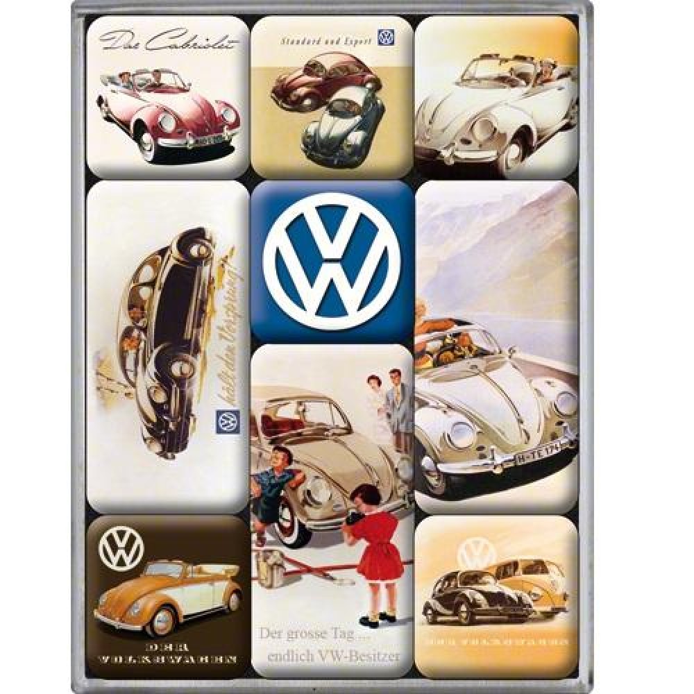 Nostalgic Μεταλλικά Μαγνητάκια (Σετ 9 τεμαχίων) VW Classic