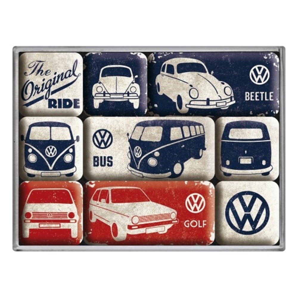 Nostalgic Μεταλλικά Μαγνητάκια (Σετ 9 τεμαχίων) VW - The Original Ride