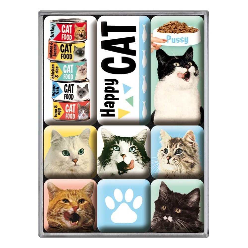 Nostalgic Magnet Set Animal Club Happy Cats