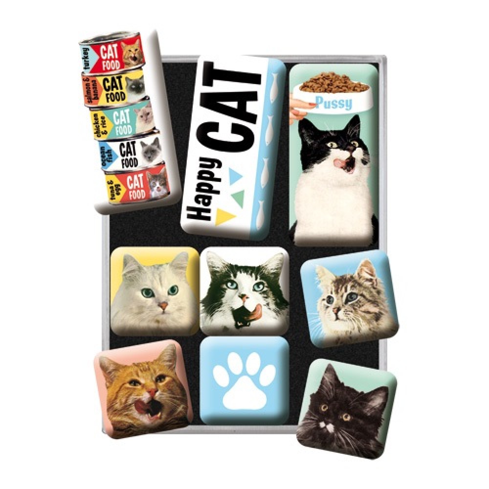 Nostalgic Magnet Set Animal Club Happy Cats