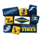 Nostalgic Μεταλλικά Μαγνητάκια (Σετ 9 τεμαχίων) Goodyear - Logos