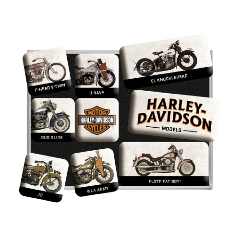 Nostalgic Μεταλλικά Μαγνητάκια (Σετ 9 τεμαχίων) Harley-Davidson - Model Chart