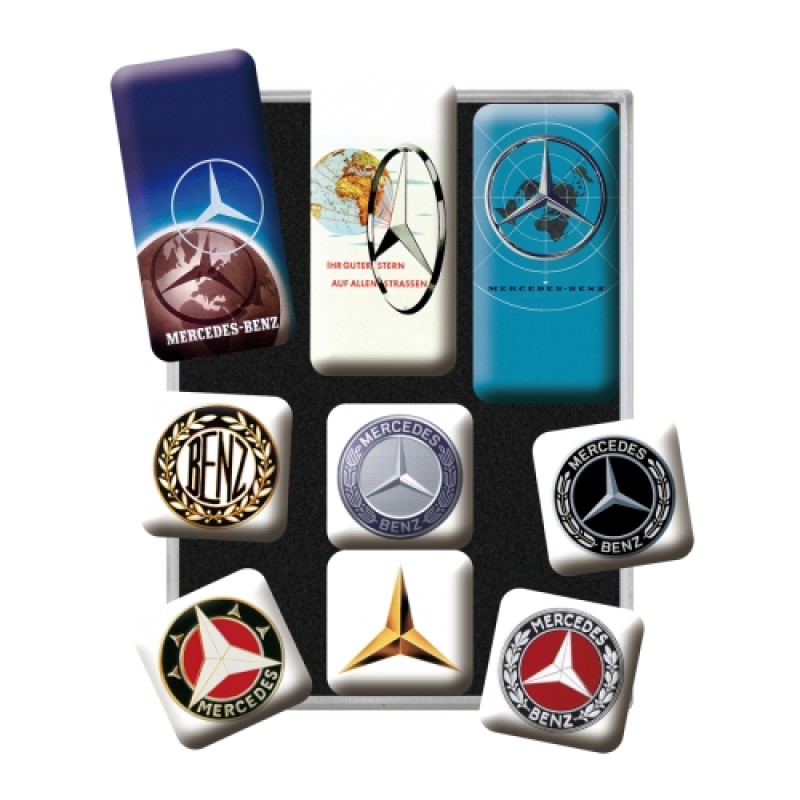 Nostalgic Μεταλλικά Μαγνητάκια (Σετ 9 τεμαχίων) Mercedes-Benz - Logo Evolution