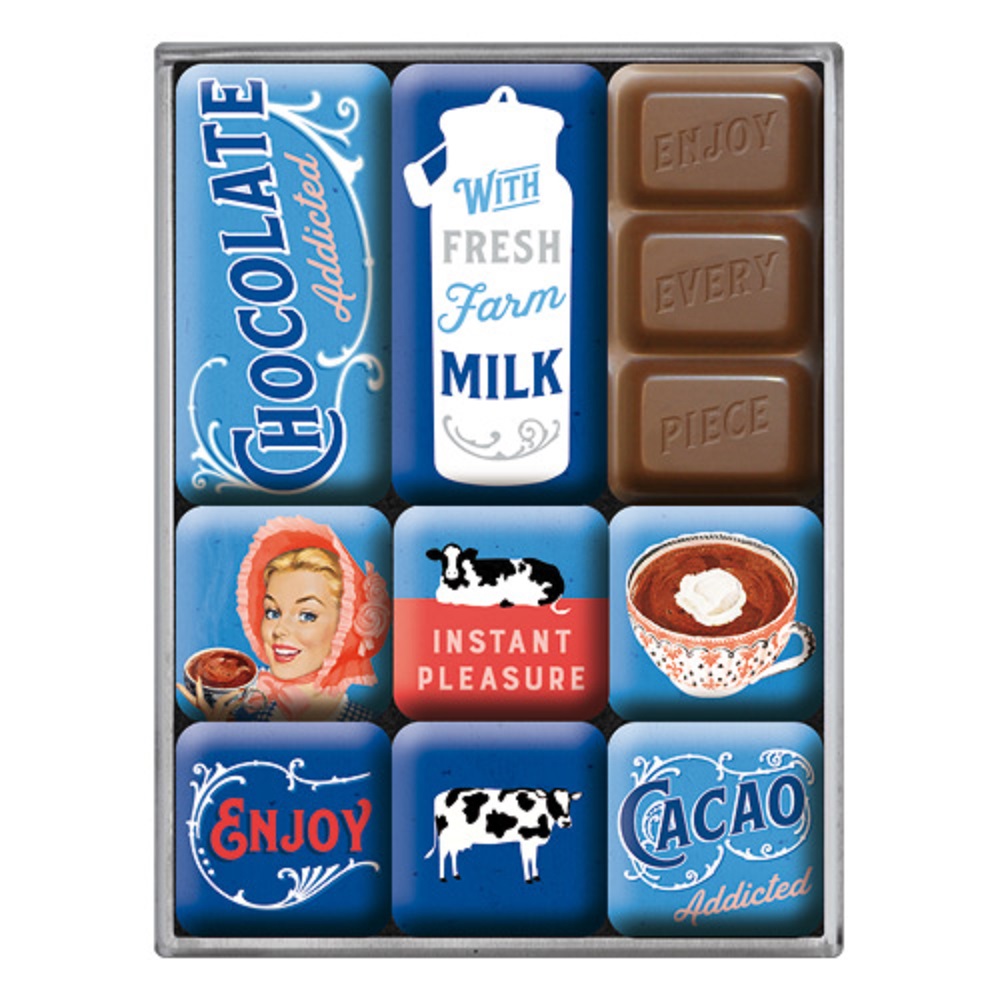 Nostalgic Magnet Set (9pcs) Chocolate Addicted