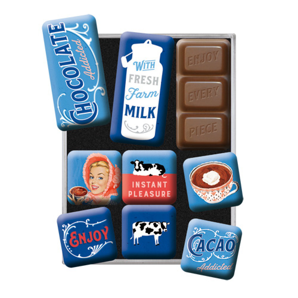 Nostalgic Magnet Set (9pcs) Chocolate Addicted