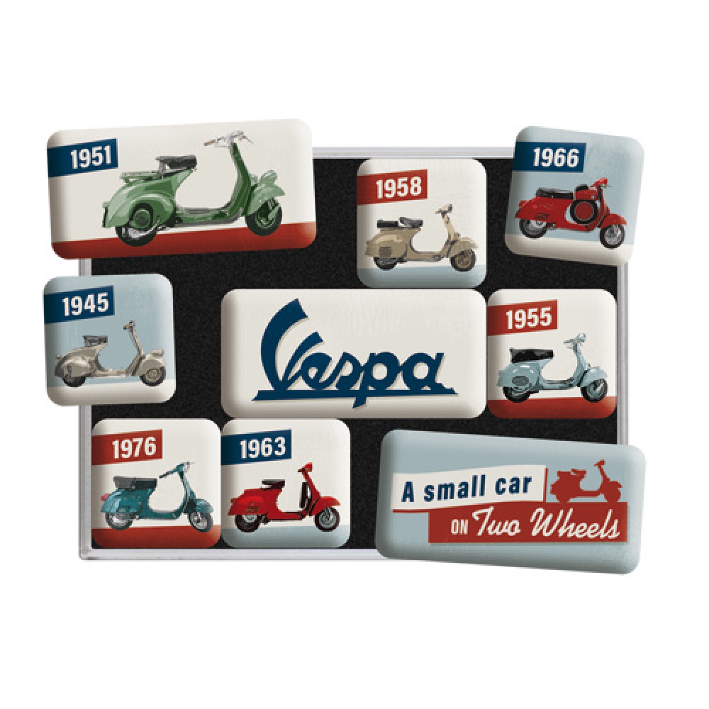 Nostalgic Μεταλλικά Μαγνητάκια (Σετ 9 τεμαχίων)Vespa - Model Chart