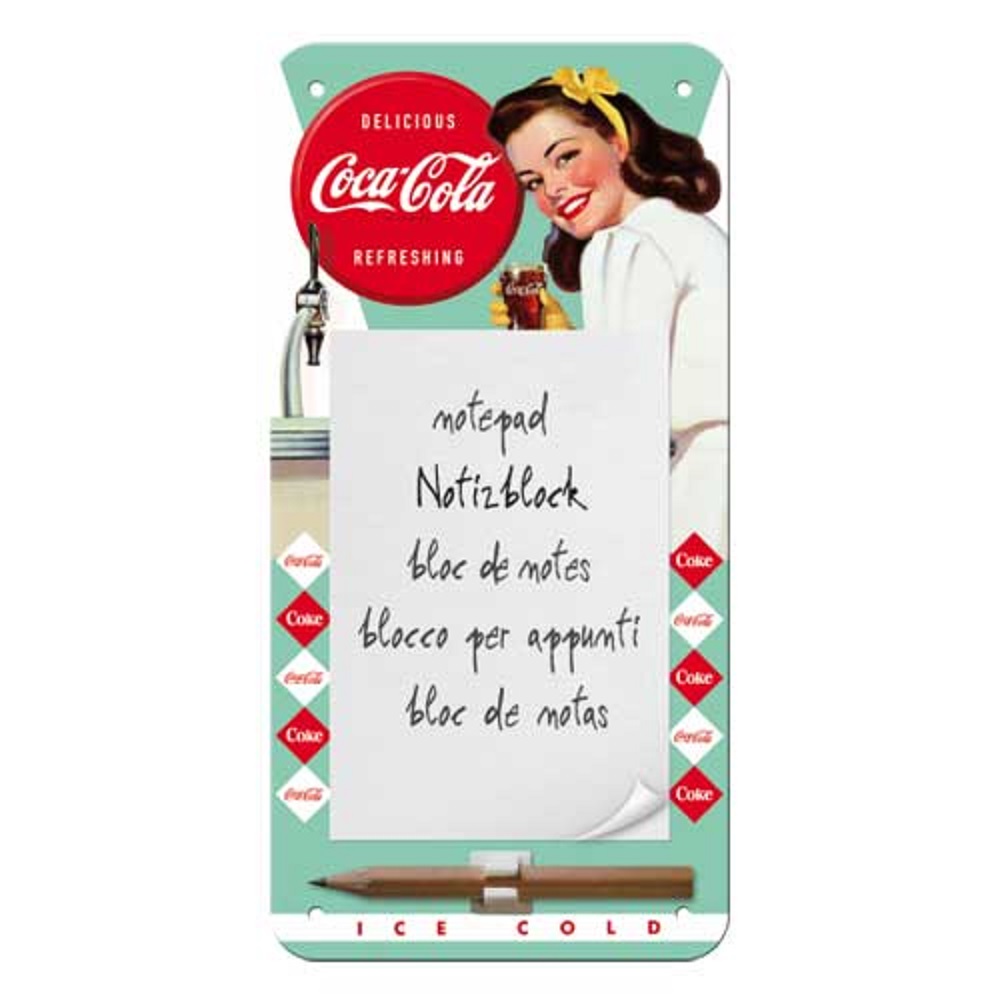 Nostalgic Magnetic Notepad Coca-Cola - 1960 Diner - Lady