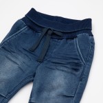 Size 068 Sigikid τζιν παντελόνι με ελαστική μέση και ρεβέρ σκούρο μπλε