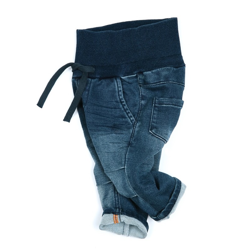 Size 068 Sigikid τζιν παντελόνι με ελαστική μέση και ρεβέρ σκούρο μπλε
