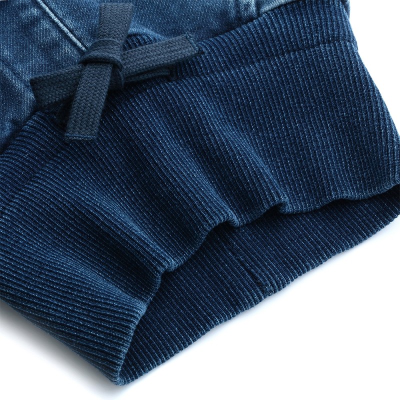Size 080 Sigikid τζιν παντελόνι με ελαστική μέση και κορδόνι σκούρο μπλε