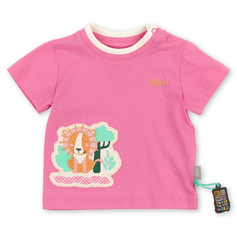 Sigikid Summer Tee lion for little girls, pink - Size: 092