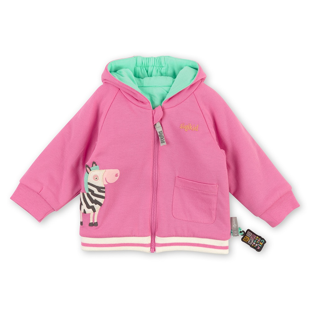 Sigikid Hooded baby girl jacket, padded, reversible - Size: 068