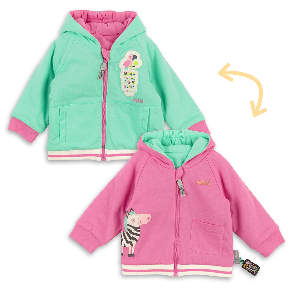 Sigikid Hooded baby girl jacket, padded, reversible