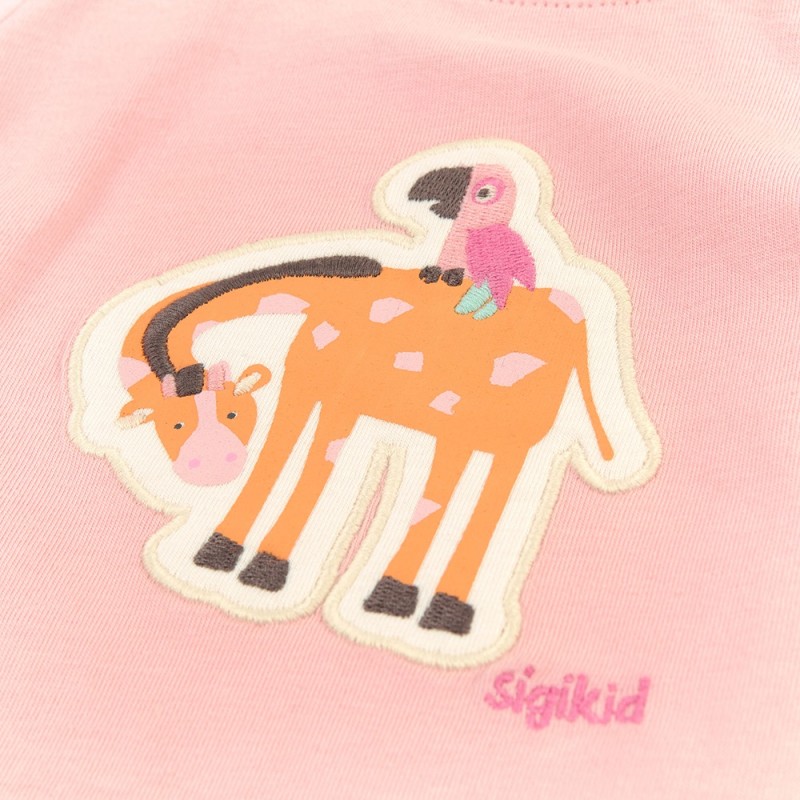 Size 068 Sigikid κοντομάνικο μπλουζάκι ροζ Καμηλοπάρδαλη