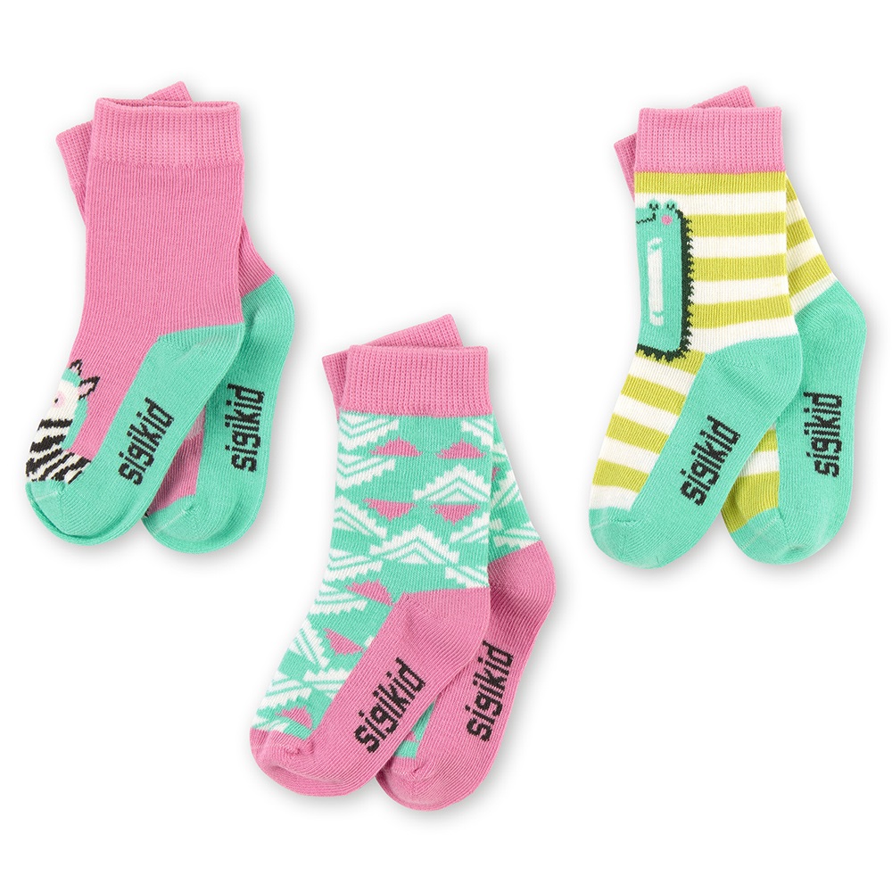 Sigiκιd 3 pair set colourful girls socks Wild Life