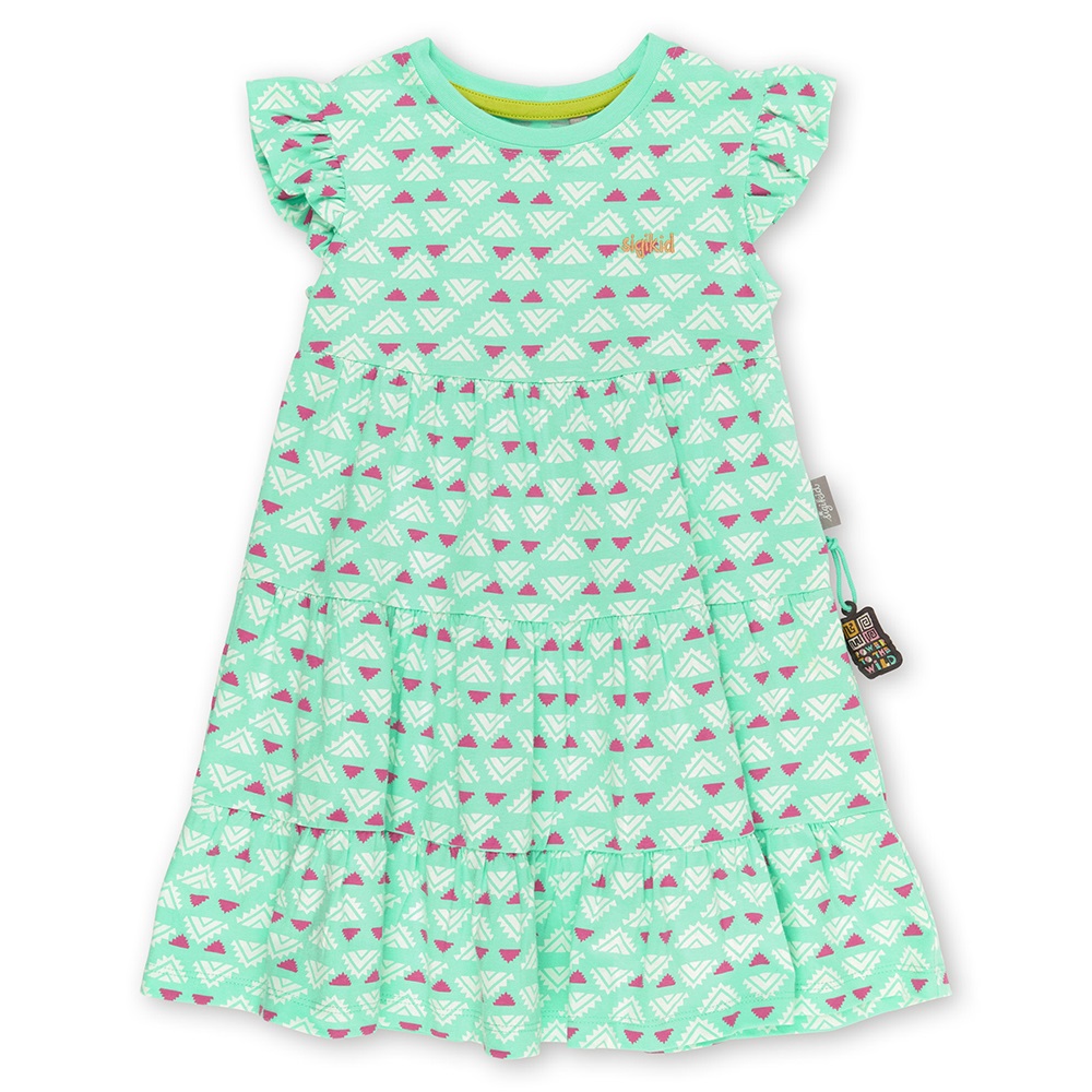Sigikid Tiered shoulder frills dress for girls, mint green - Size: 122