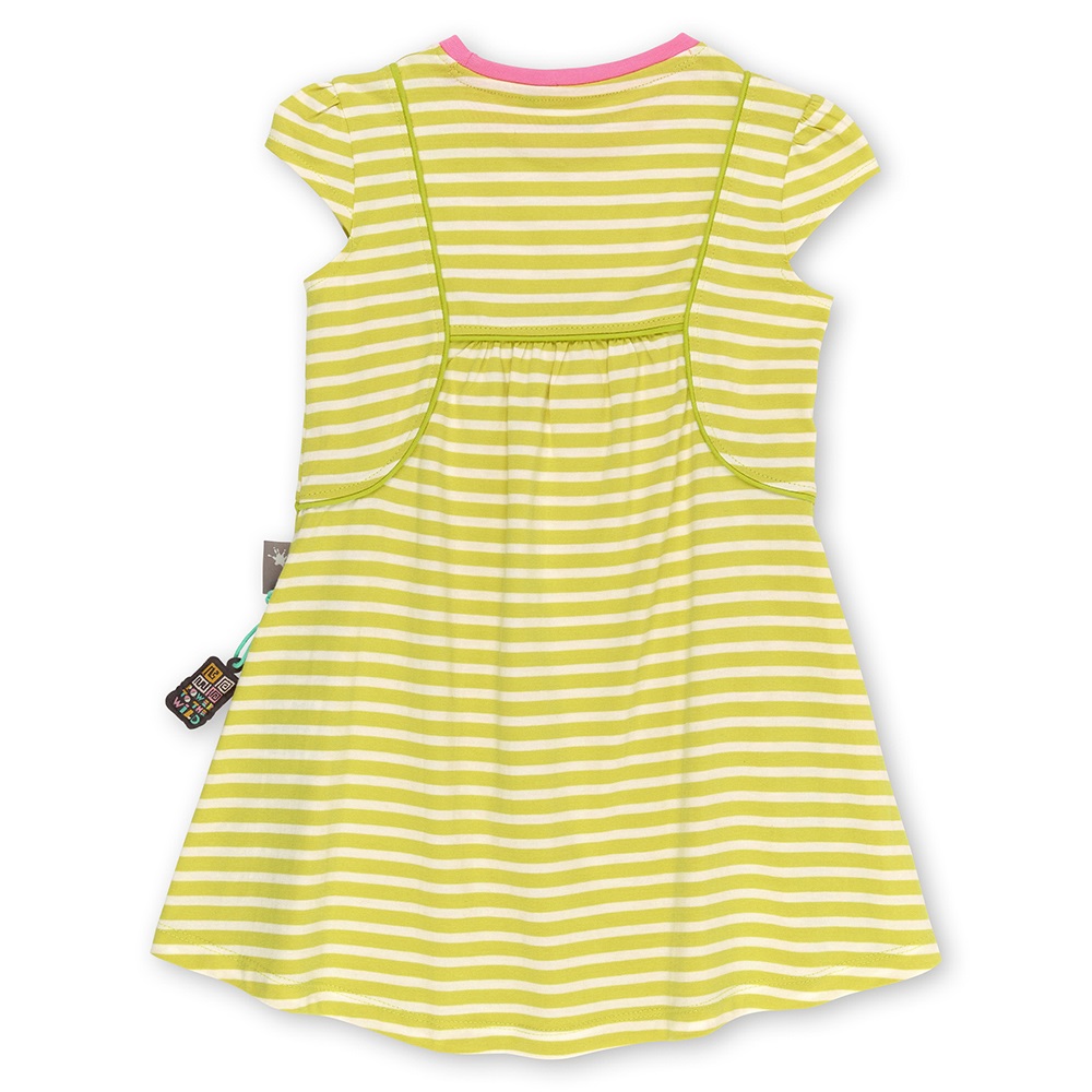 Sigikid White/yellow striped cap sleeve summer dress for girls