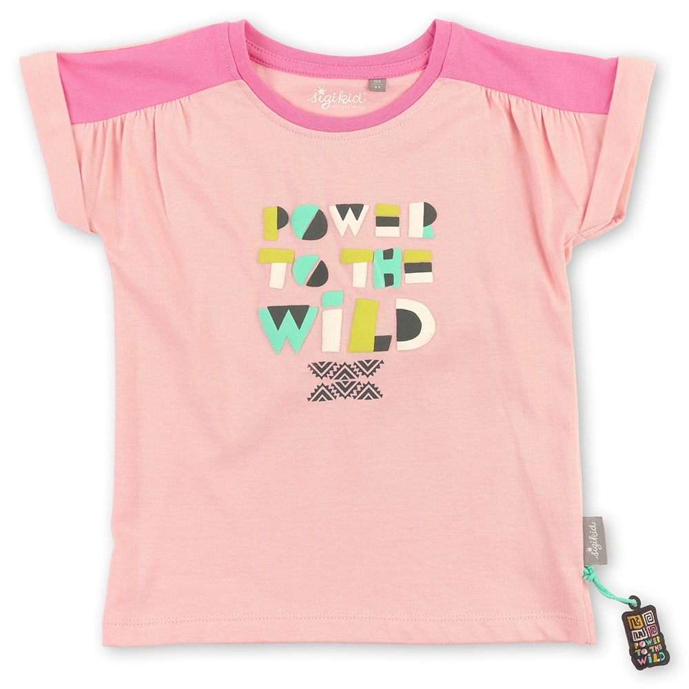 Sigikid Playful T-shirt for girls, pink, relief print - Size: 116