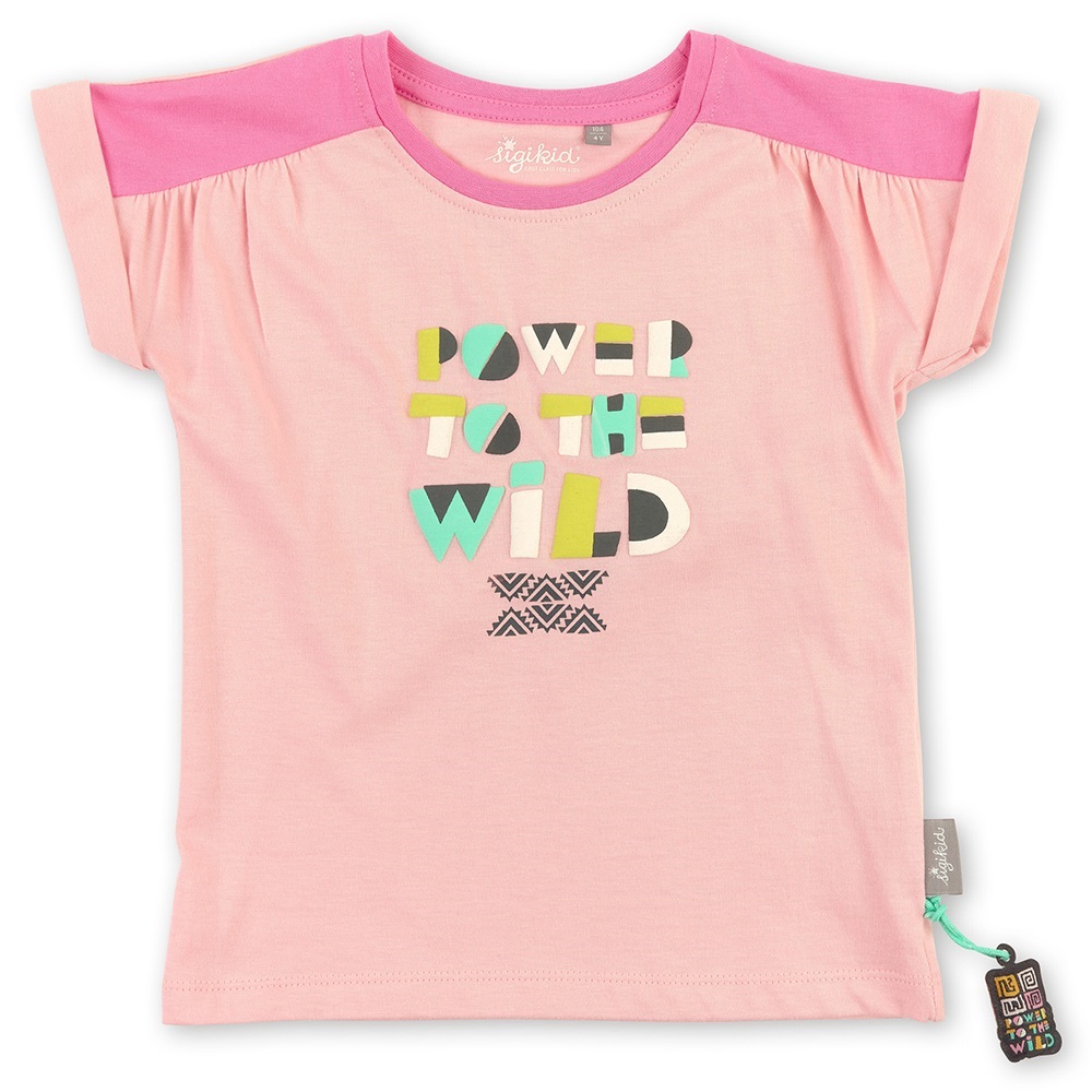 Sigikid Playful T-shirt for girls, pink, relief print
