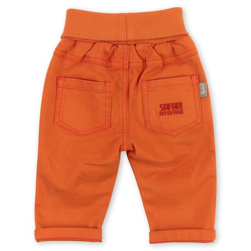 Size 080 Sigikid παντελόνι υφασμάτινο με λάστιχο και ρεβέρ πορτοκαλί
