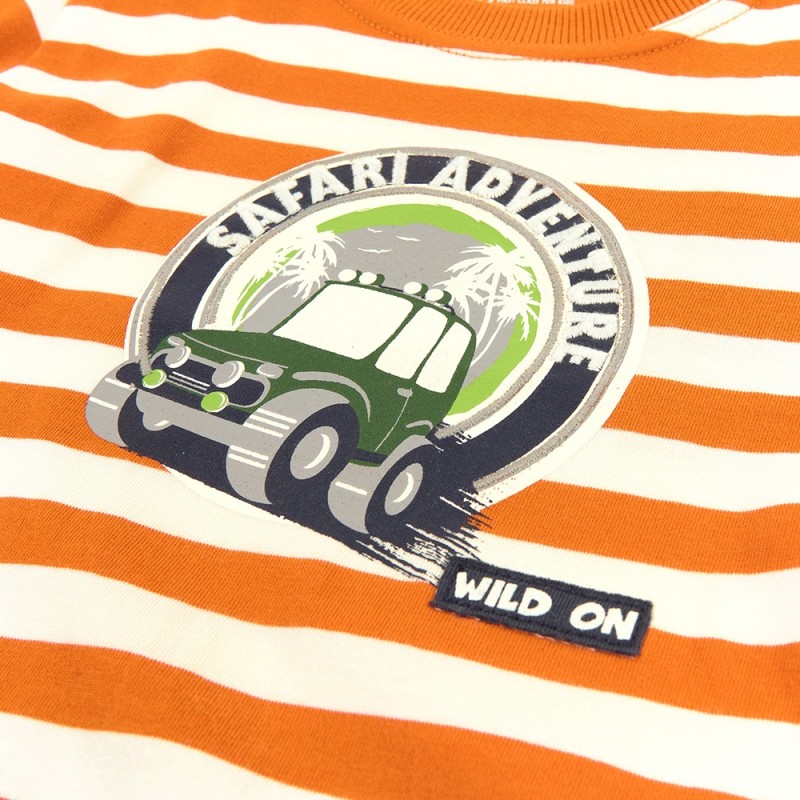 Size 116 Sigikid κοντομάνικο μπλουζάκι Safari Adventure ριγέ πορτοκαλί