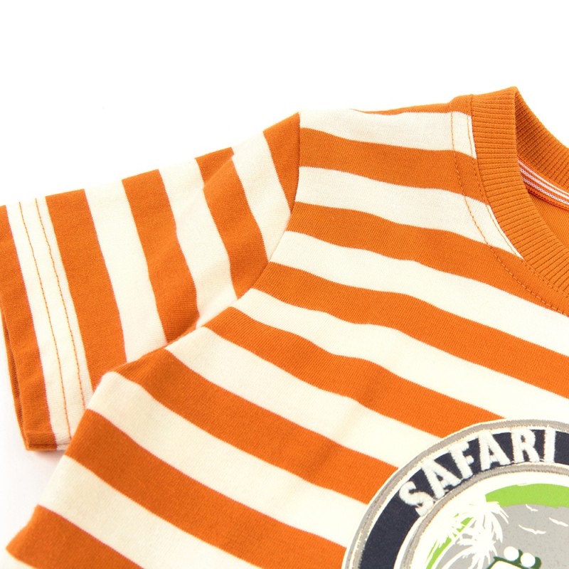 Size 122 Sigikid κοντομάνικο μπλουζάκι Safari Adventure ριγέ πορτοκαλί