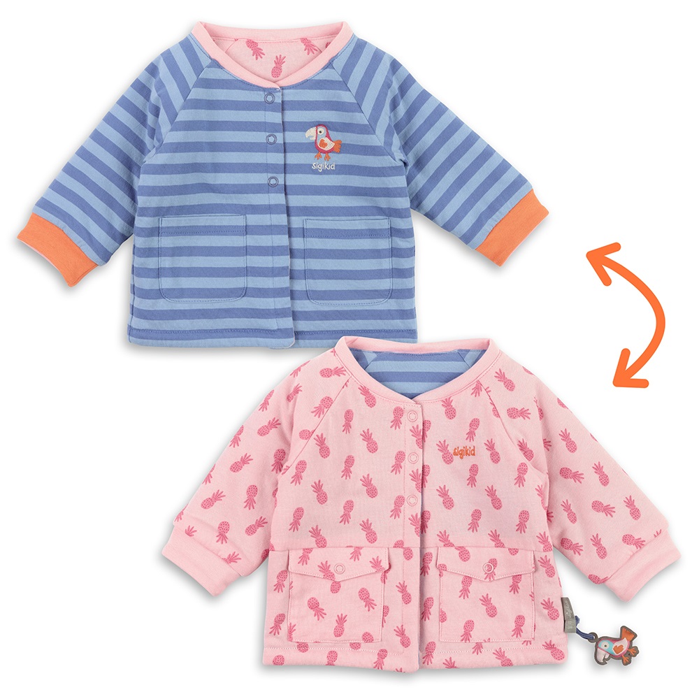 Sigikid dual-layered reversible jacket for little girls, ‘Miami Blue’ series - Size: 092