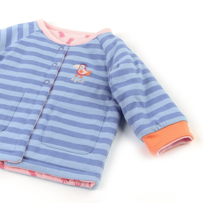 Size 092 Sigikid μπουφάν δύο όψεων με Maiami Blue ροζ – ριγέ μπλε