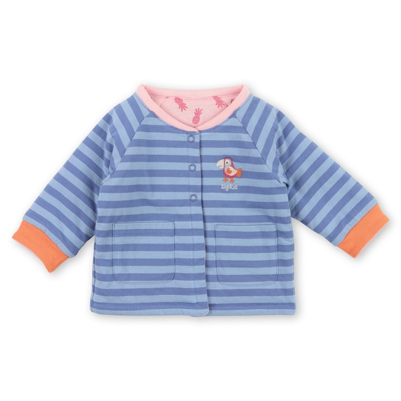 Size 098 Sigikid μπουφάν δύο όψεων με Maiami Blue ροζ – ριγέ μπλε