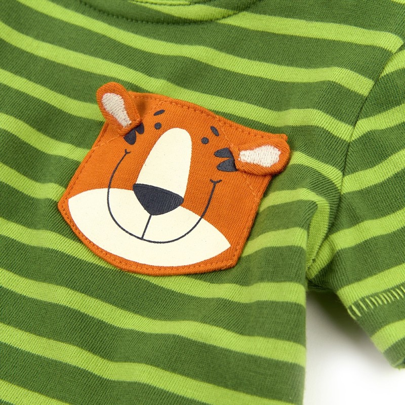 Size 080 Sigikid κοντομάνικο μπλουζάκι Τίγρης ριγέ πράσινο