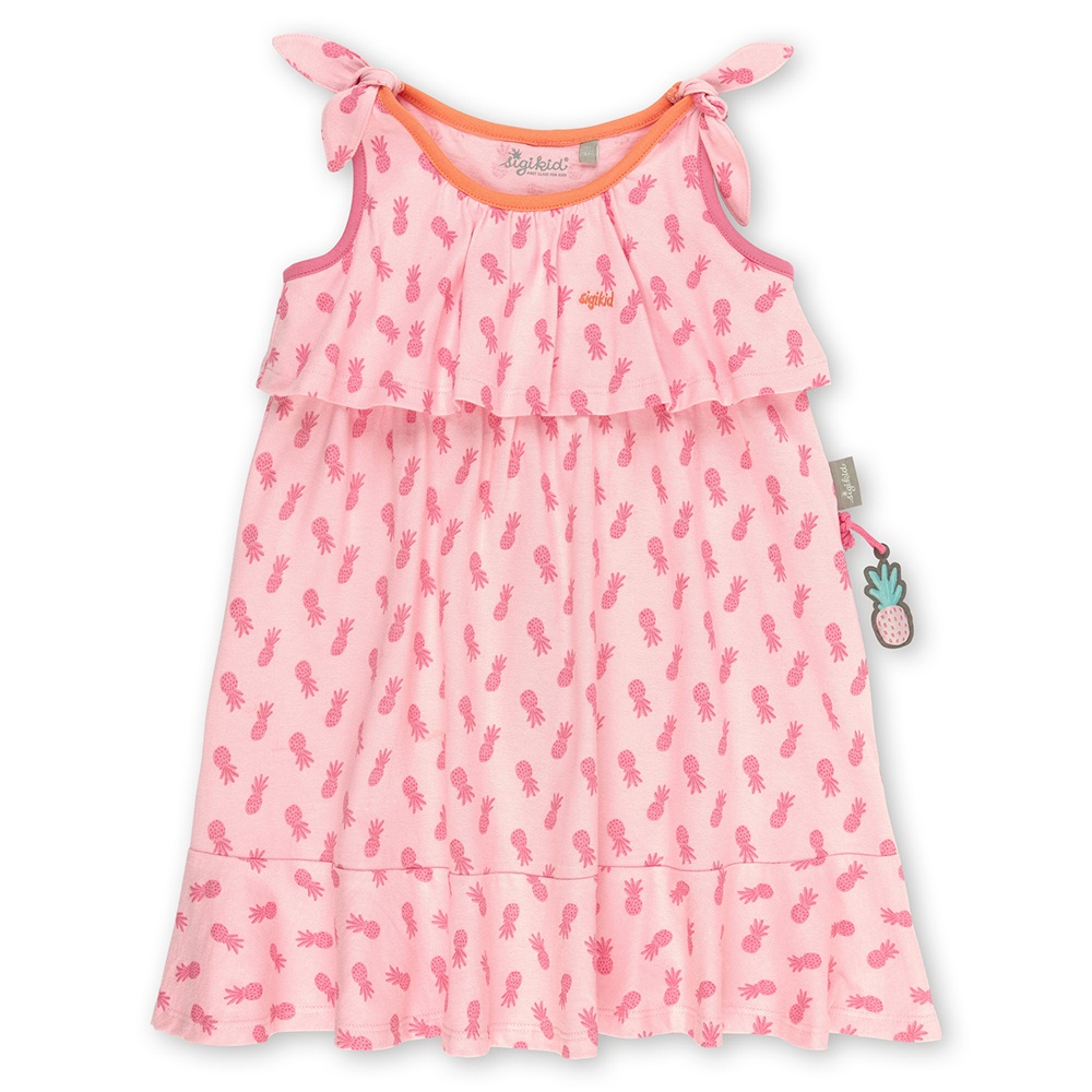 Sigikid Sleeveless twirly dress for girls with bow detailing, pastel pink
