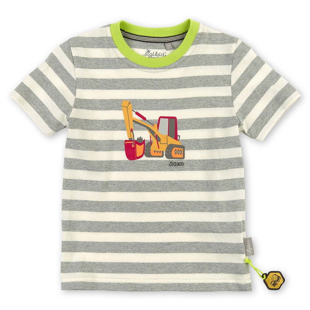 Sigikid grey/white boys T-shirt ‘Excavator’- Size: 122