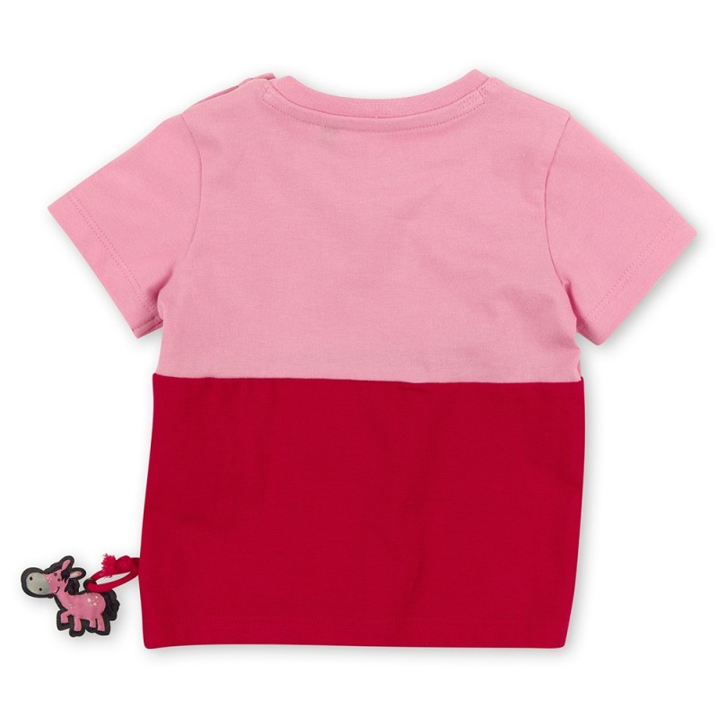 Size 080 Sigikid κοντομάνικο μπλουζάκι colorblock ροζ - κόκκινο