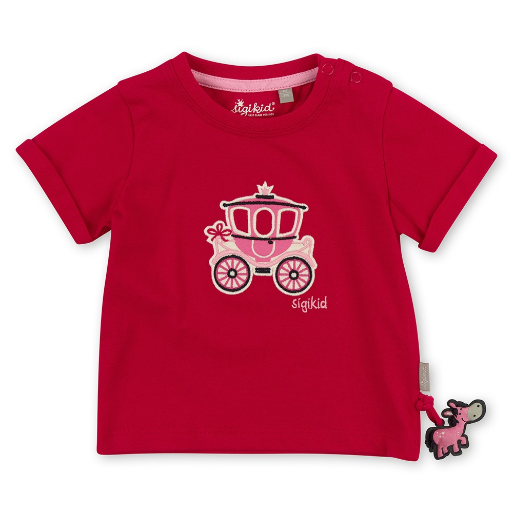 Sigikid Little girls T-shirt princess carriage, rose red