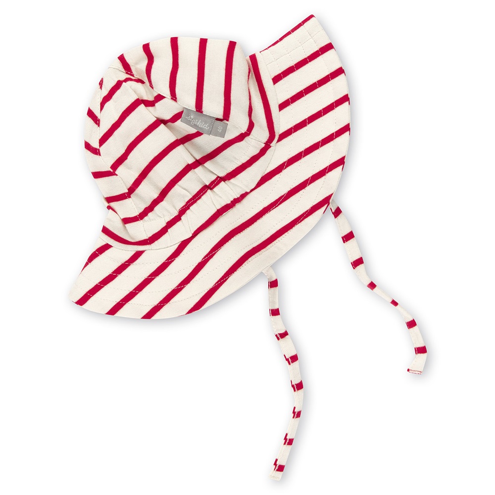 Sigikid Brimmed sun hat for little girls, red/white striped