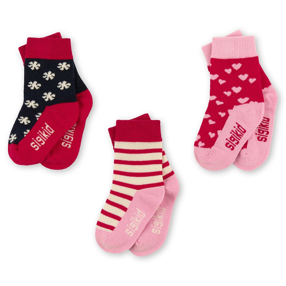 Sigiκιd 3-pair-set children's socks Red