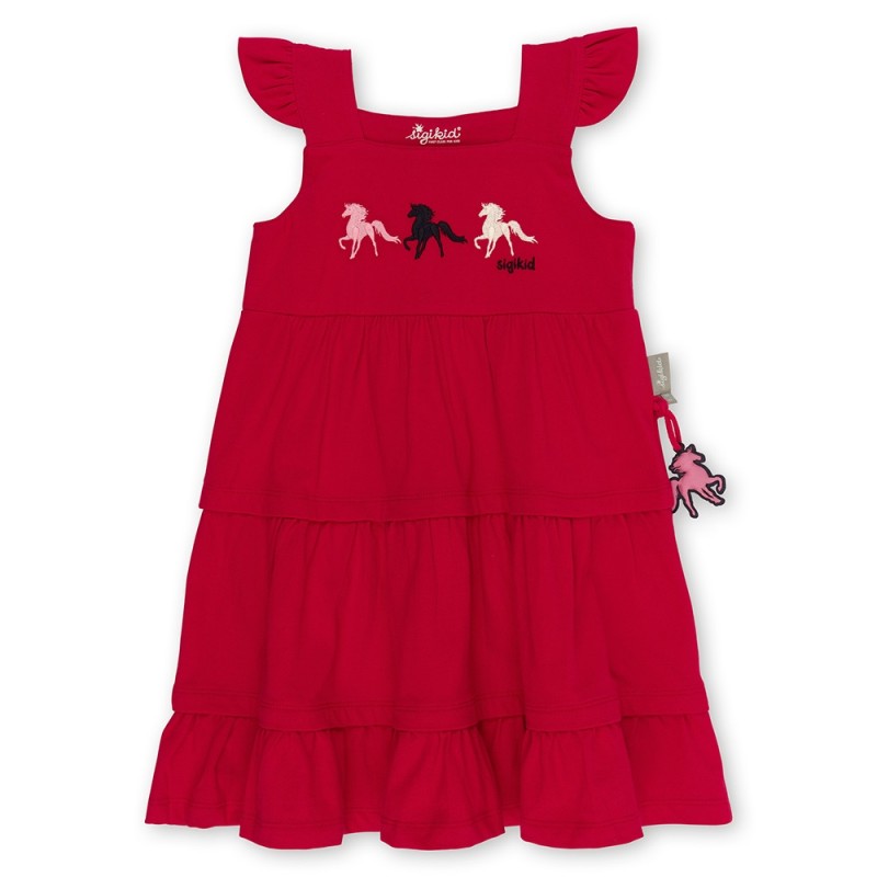 Size 128 Sigikid κοντομάνικο φόρεμα με βολάν κόκκινο