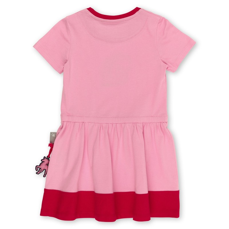 Size 110 Sigikid κοντομάνικο φόρεμα με εφέ φούστας Άλογο ροζ - κόκκινο